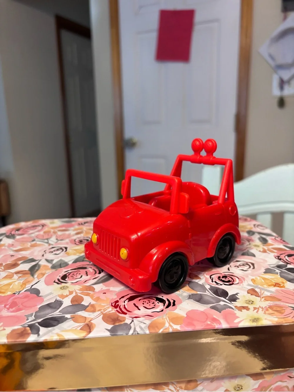 Plastic Disney Red Jeep Toy Car Mickey Mouse Kids Toddlers Play Vehicle